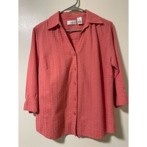 Preswick and Moore Sport Size M Womens Button Down Collared Long Sleeve